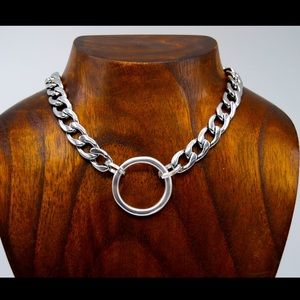 Chunky Sterling Silver Curb Chain Choker